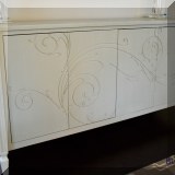 F11. Habersham Furniture ”Le Chateau” sideboard in pale green. 36”h x 70”w x 20”d - $1200